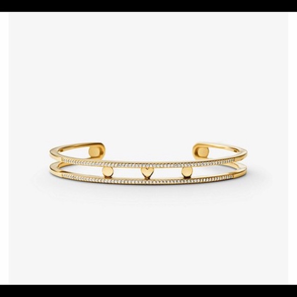 MK precious Metal-Plated sterling silver pave Cuff - Picture 1 of 3